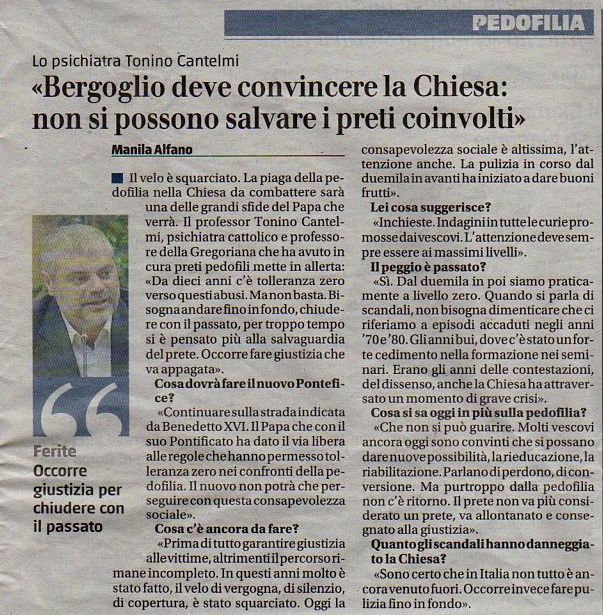 Tonino Cantelmi intervista il giornale 